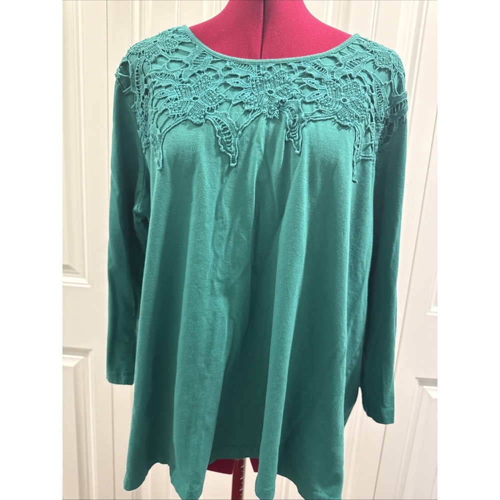 Collection ETC Women's Green Long Sleeve Top‎ 2XL